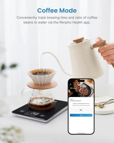 RENPHO Smart Food Scale with Nutritional Calculator, Bluetooth App, Black | Accurate Kitchen & Nutrition Tracking thumbnail 7