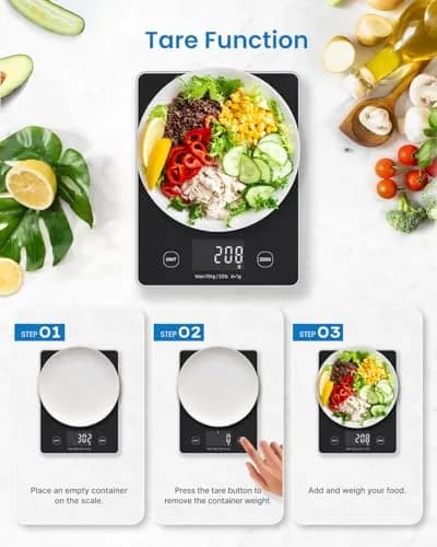 RENPHO Smart Food Scale with Nutritional Calculator, Bluetooth App, Black | Accurate Kitchen & Nutrition Tracking thumbnail 8