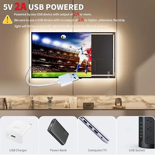 PAUTIX COB LED Strip Light 2m (6.56ft) 640 LEDs 4000K Natural White | Dimmable USB Powered Tape Light for TV Backlight & Home DIY thumbnail 5