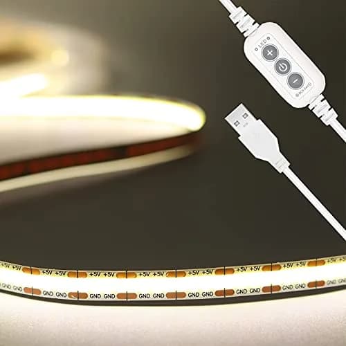 PAUTIX COB LED Strip Light 2m (6.56ft) 640 LEDs 4000K Natural White | Dimmable USB Powered Tape Light for TV Backlight & Home DIY thumbnail 1