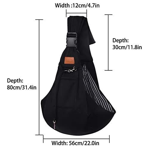 FDJASGY Small Dog Sling Carrier 56cm (22in) | Hands-Free Breathable Mesh for Travel thumbnail 4