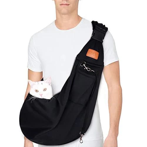 FDJASGY Small Dog Sling Carrier 56cm (22in) | Hands-Free Breathable Mesh for Travel thumbnail 2