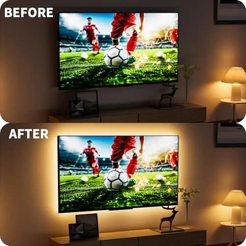 PAUTIX COB LED Strip Lights 2M (6.56ft) Warm White | Dotless Super Bright Dimmable USB Powered for TV Backlight, Under Cabinet, Bedroom, Kitchen Lighting thumbnail 2