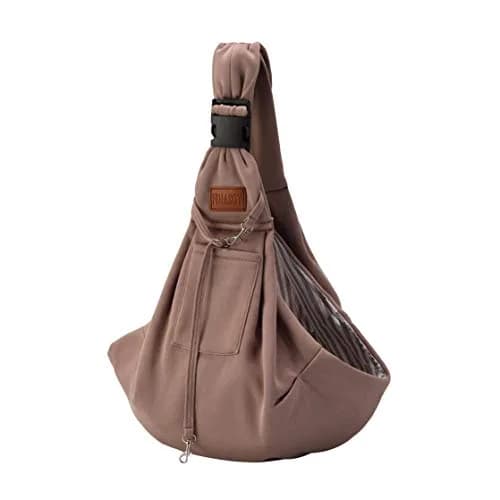 FDJASGY Small Dog Sling Carrier Khaki | Hands-Free Adjustable Pet Travel Bag for Outdoor Travel thumbnail 1