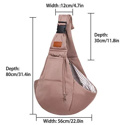 FDJASGY Small Dog Sling Carrier Khaki | Hands-Free Adjustable Pet Travel Bag for Outdoor Travel thumbnail 4