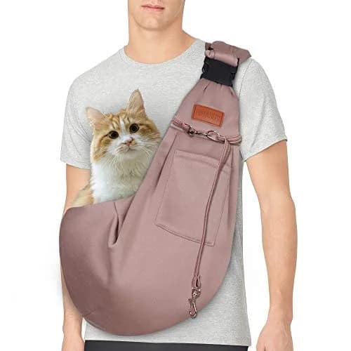 FDJASGY Small Dog Sling Carrier Khaki | Hands-Free Adjustable Pet Travel Bag for Outdoor Travel thumbnail 2