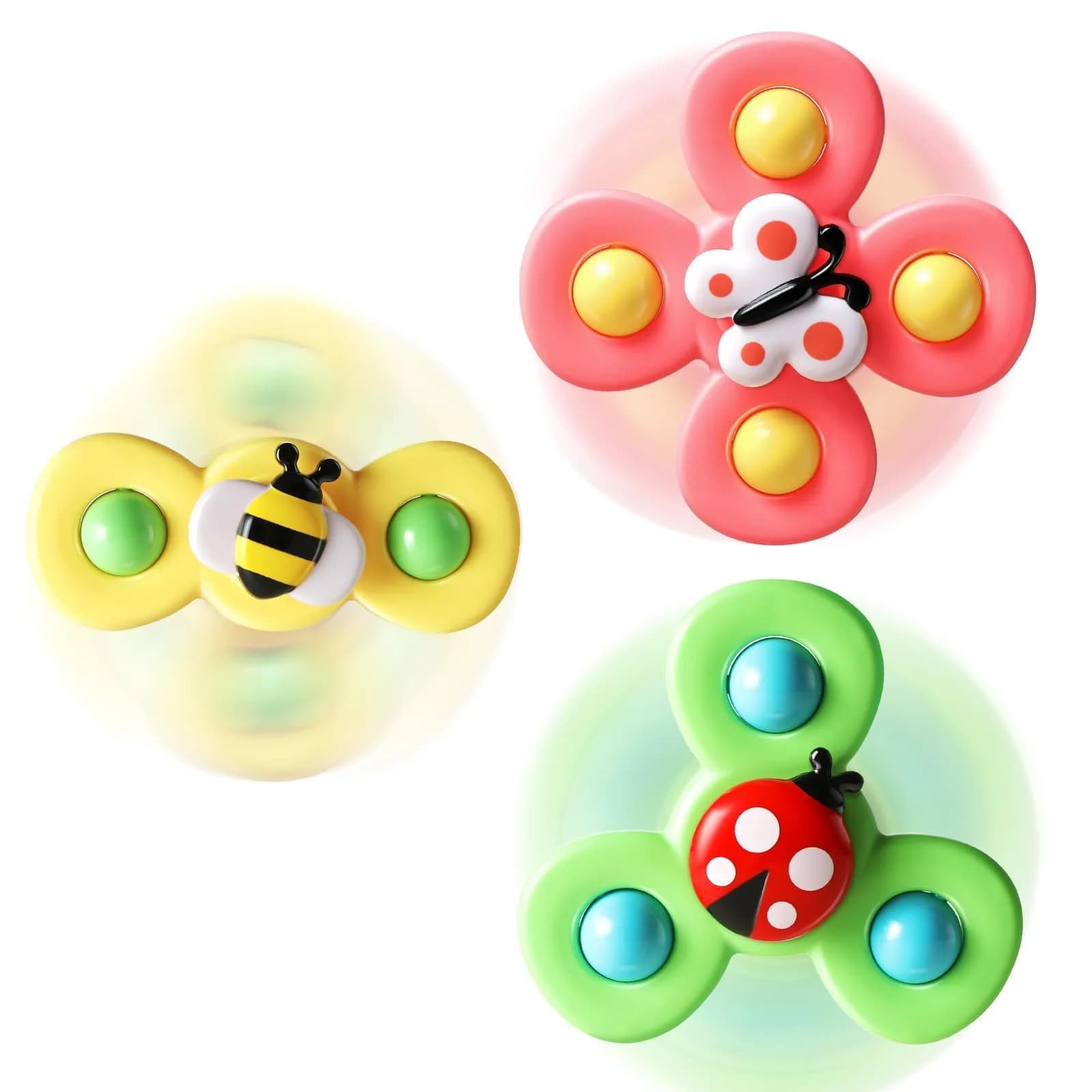 ALASOU Suction Cup Spinner Airplane Travel Toys 3-Pack | Engaging Play for Babies 12+ Months - main product image