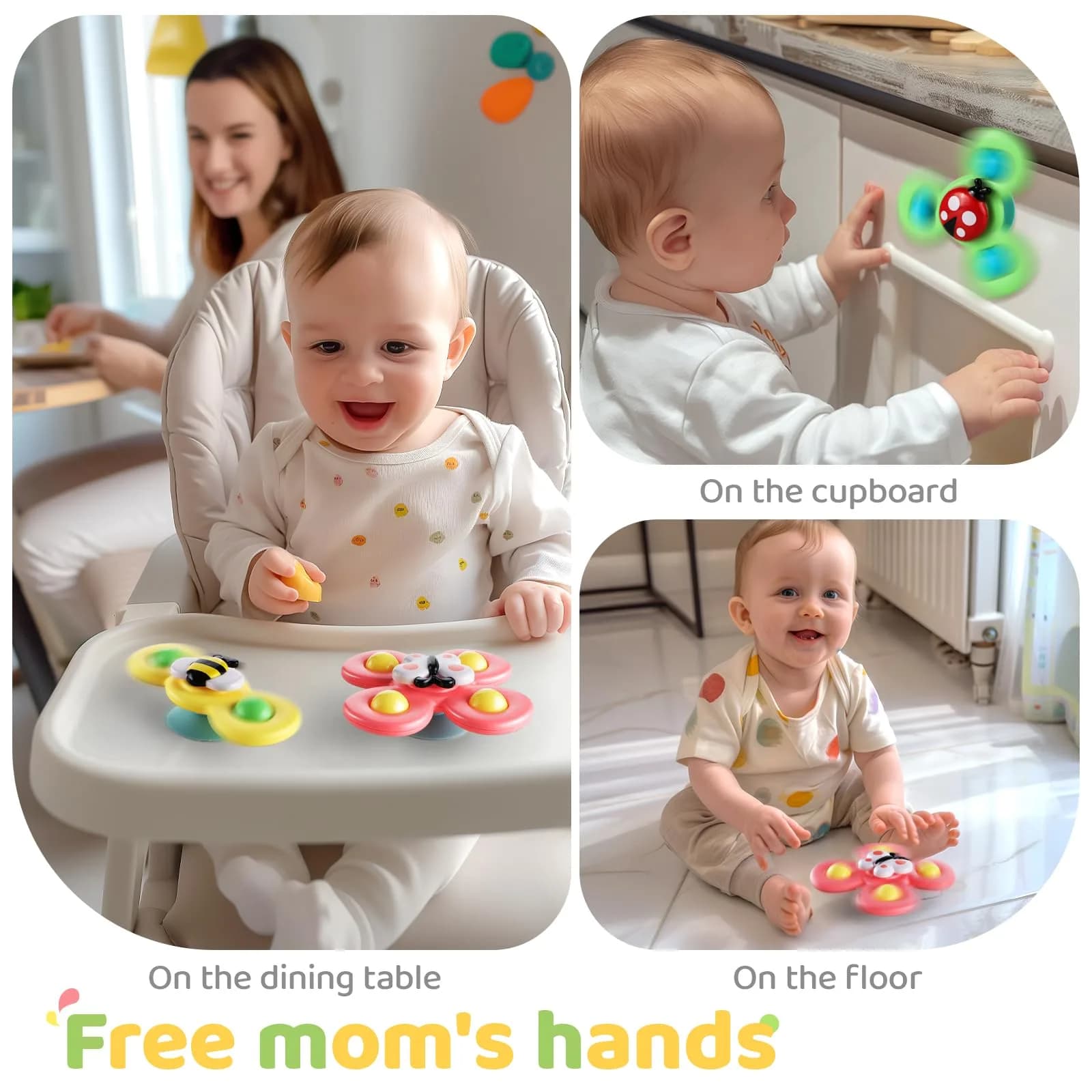 ALASOU Suction Cup Spinner Airplane Travel Toys 3-Pack | Engaging Play for Babies 12+ Months - view 5
