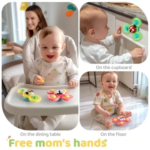 ALASOU Suction Cup Spinner Airplane Travel Toys 3-Pack | Engaging Play for Babies 12+ Months thumbnail 5