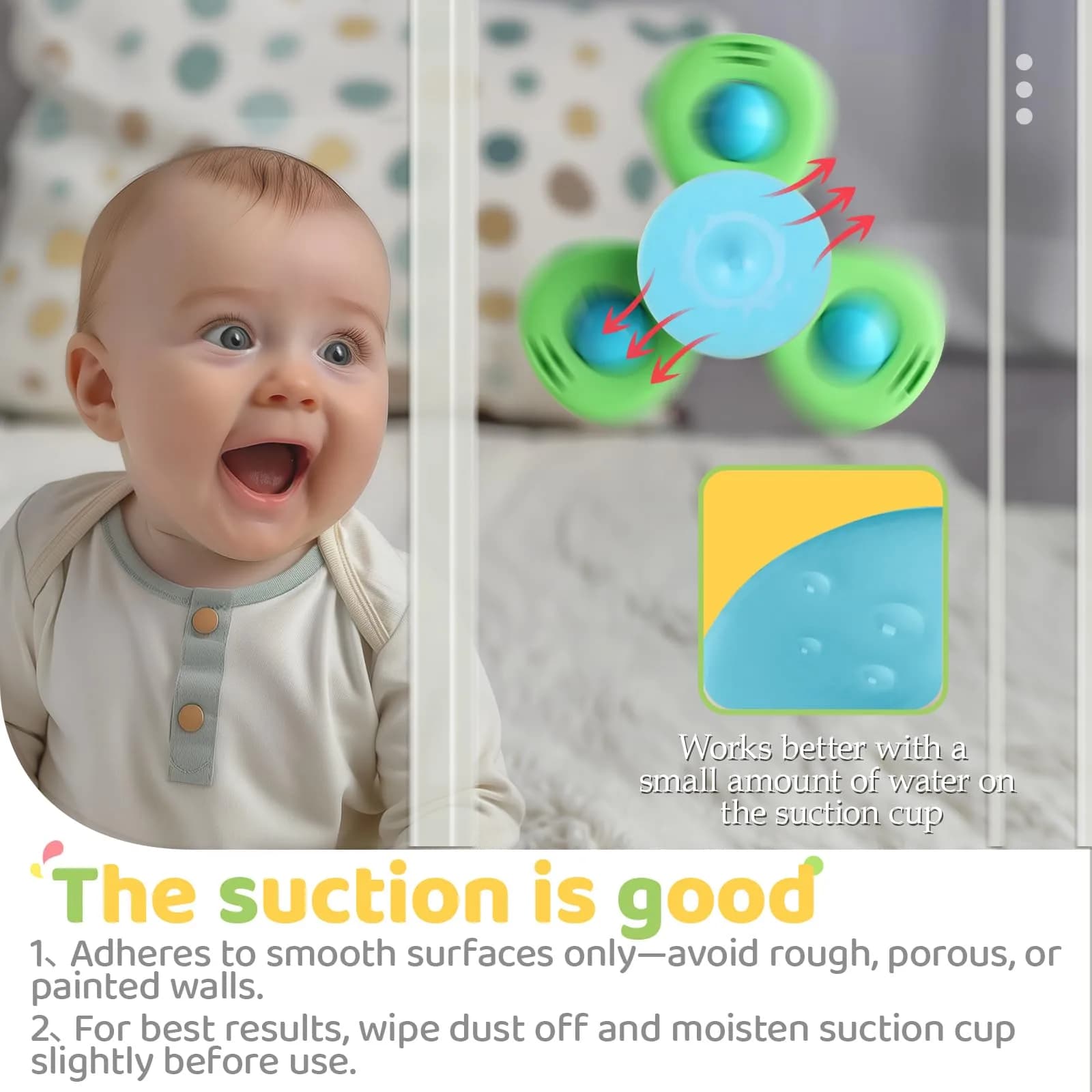 ALASOU Suction Cup Spinner Airplane Travel Toys 3-Pack | Engaging Play for Babies 12+ Months - view 6