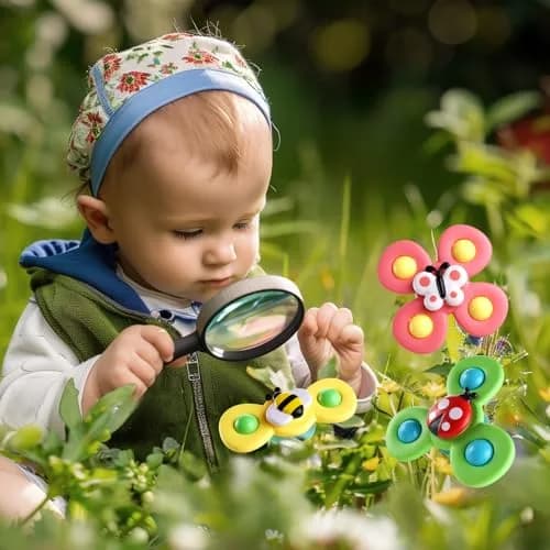 ALASOU Suction Cup Spinner Airplane Travel Toys 3-Pack | Engaging Play for Babies 12+ Months thumbnail 9