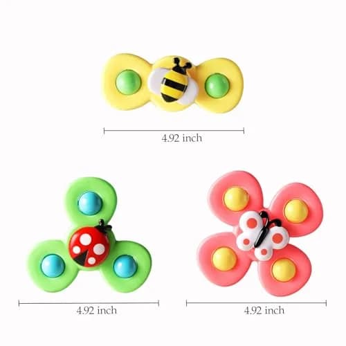 ALASOU Suction Cup Spinner Airplane Travel Toys 3-Pack | Engaging Play for Babies 12+ Months thumbnail 3