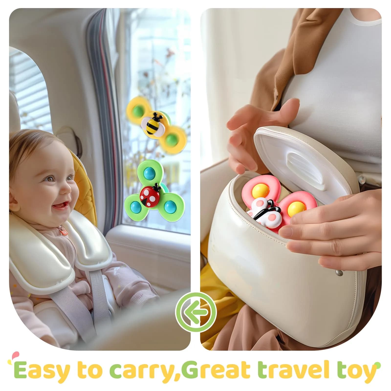 ALASOU Suction Cup Spinner Airplane Travel Toys 3-Pack | Engaging Play for Babies 12+ Months - view 4
