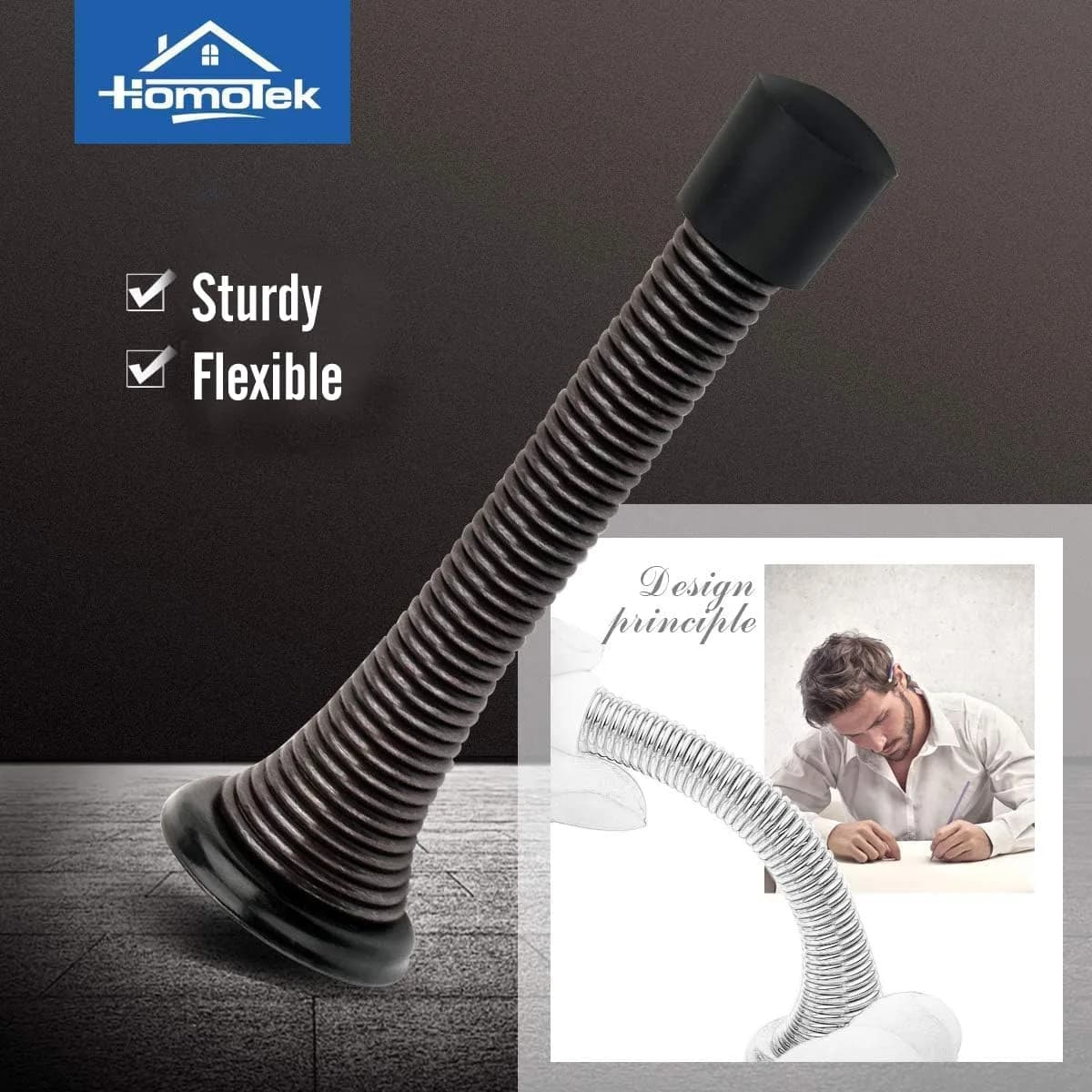 HOMOTEK 30 Pack Oil Rubbed Bronze Spring Door Stops, 3-1/8” Heavy Duty Door Stop | Protects Walls and Doors - view 2