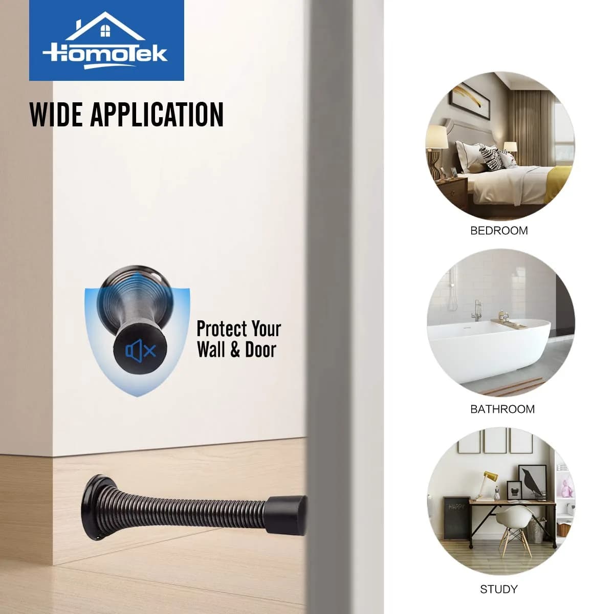 HOMOTEK 30 Pack Oil Rubbed Bronze Spring Door Stops, 3-1/8” Heavy Duty Door Stop | Protects Walls and Doors - view 3