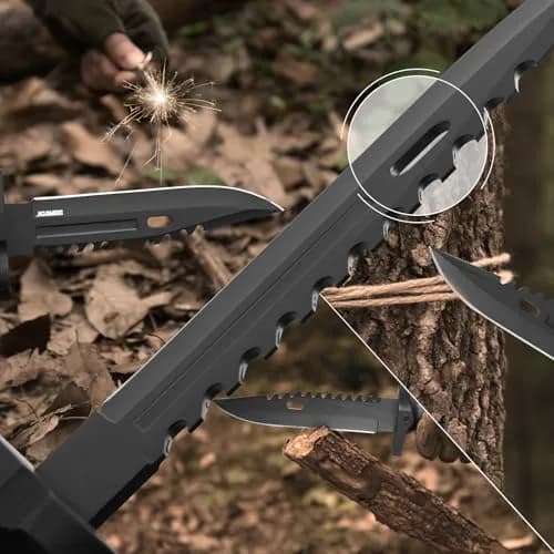Dispatch Fixed Blade Hunting Knife with Sheath, 12-inch | Tactical Bowie Knife for Bushcraft & Camping thumbnail 6