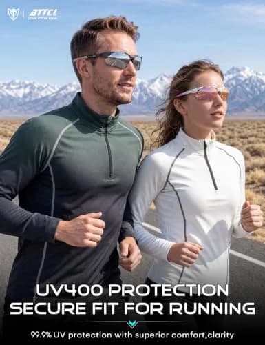 ATTCL Polarized Wrap Around Sunglasses for Men | TR90 Frame, UV400 Protection, 77mm Lens Width thumbnail 2
