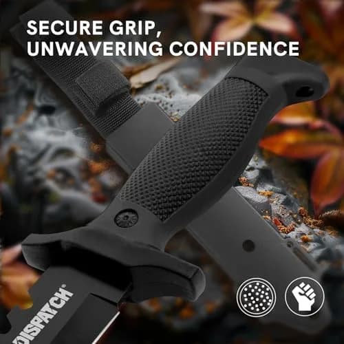 Dispatch Fixed Blade Hunting Knife with Sheath, 12-inch | Tactical Bowie Knife for Outdoors & Camping thumbnail 4