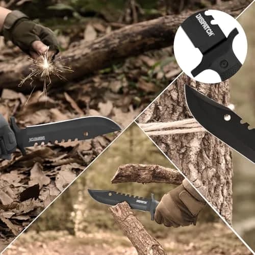 Dispatch Fixed Blade Hunting Knife with Sheath, 12-inch | Tactical Bowie Knife for Outdoors & Camping thumbnail 6