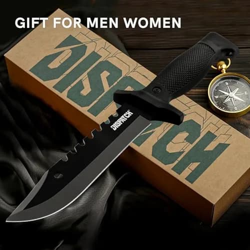 Dispatch Fixed Blade Hunting Knife with Sheath, 12-inch | Tactical Bowie Knife for Outdoors & Camping thumbnail 7
