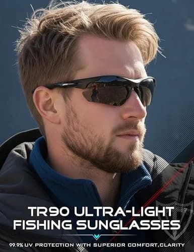 ATTCL Polarized Wrap Around Sunglasses for Men | UV400 Protection, TR90 Frame, 77mm Lens Width thumbnail 8