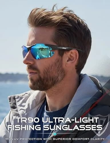 ATTCL Polarized Wrap Around Sunglasses for Men 77mm (2.4 in) | UV400 Protection, Anti-Glare Coating thumbnail 8