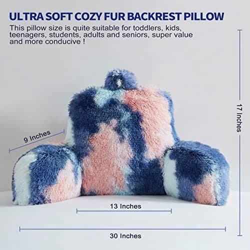 Ｂａｒｏｂｋｅ Bed Fluffy Fur Reading Pillow for Adults & Kids | Unisize, Support & Comfort in Bed or Chair thumbnail 4