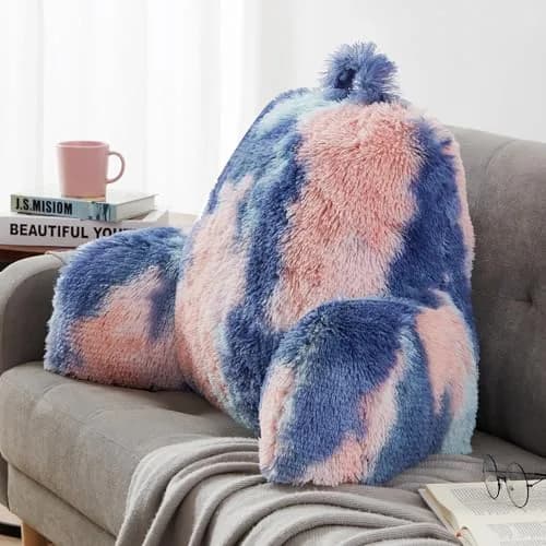 Ｂａｒｏｂｋｅ Bed Fluffy Fur Reading Pillow for Adults & Kids | Unisize, Support & Comfort in Bed or Chair thumbnail 5