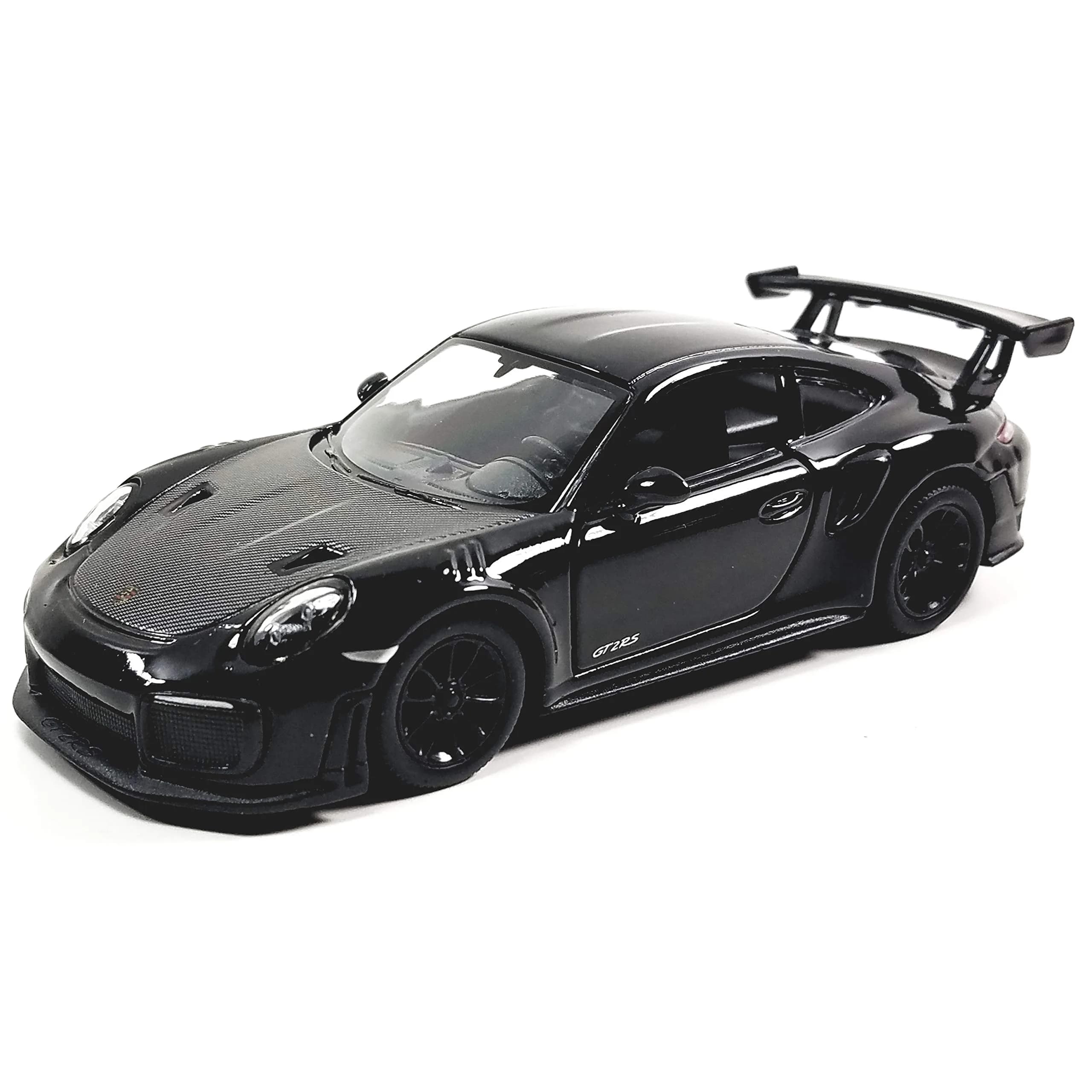 KiNSMART 2010 Porsche 911 GT2 RS Aqua Blue 1:36 Scale Diecast Metal Model Toy Car — Black