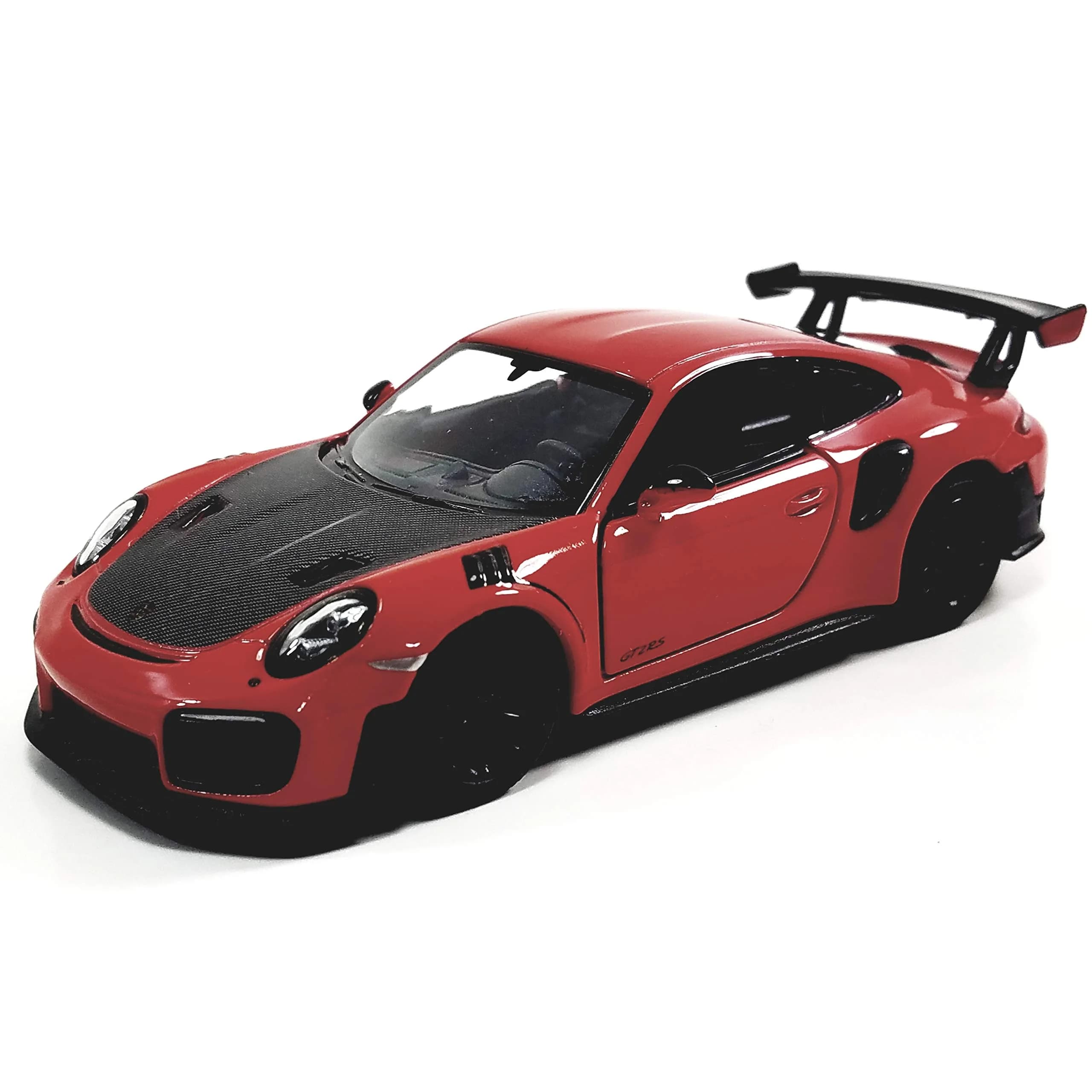 KiNSMART 2010 Porsche 911 GT2 RS Aqua Blue 1:36 Scale Diecast Metal Model Toy Car — Red