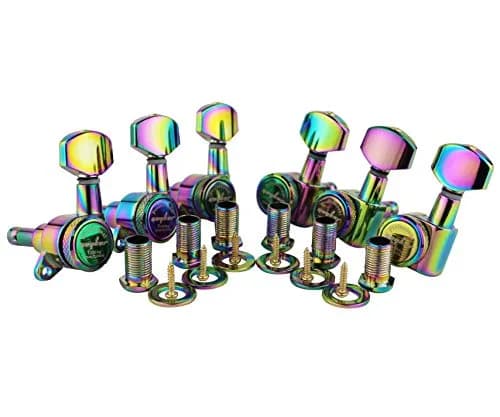 Guyker Guitar Locking Tuners (6-Pack, Left) - 1:18 Ratio Machine Heads | Chameleon Rainbow Finish thumbnail 1