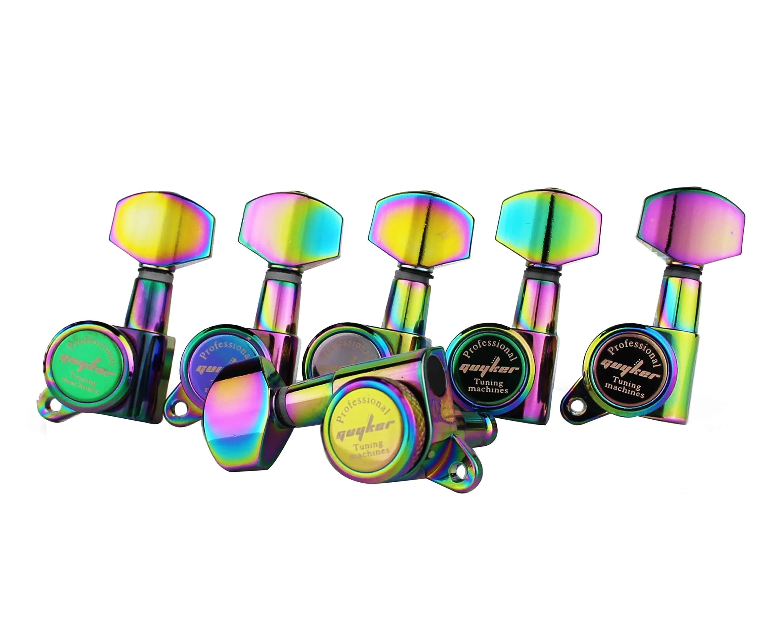 Guyker Guitar Locking Tuners (6-Pack, Left) - 1:18 Ratio Machine Heads | Chameleon Rainbow Finish - view 2
