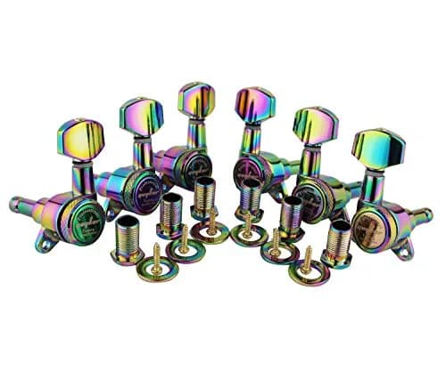 Guyker Chameleon Rainbow 3L + 3R Guitar Locking Tuners - 1:18 Ratio Machine Heads thumbnail 1