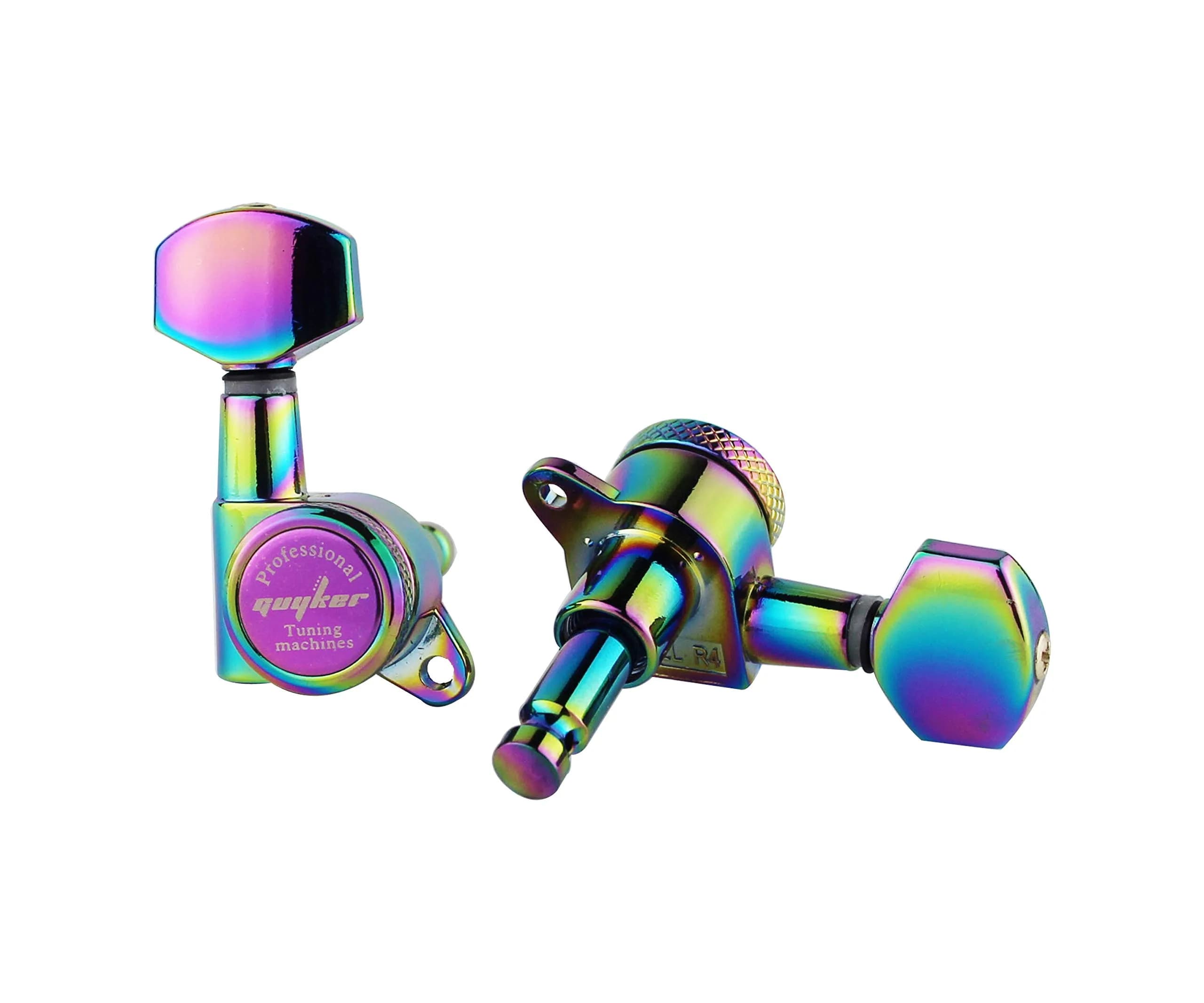 Guyker Chameleon Rainbow 3L + 3R Guitar Locking Tuners - 1:18 Ratio Machine Heads - view 3