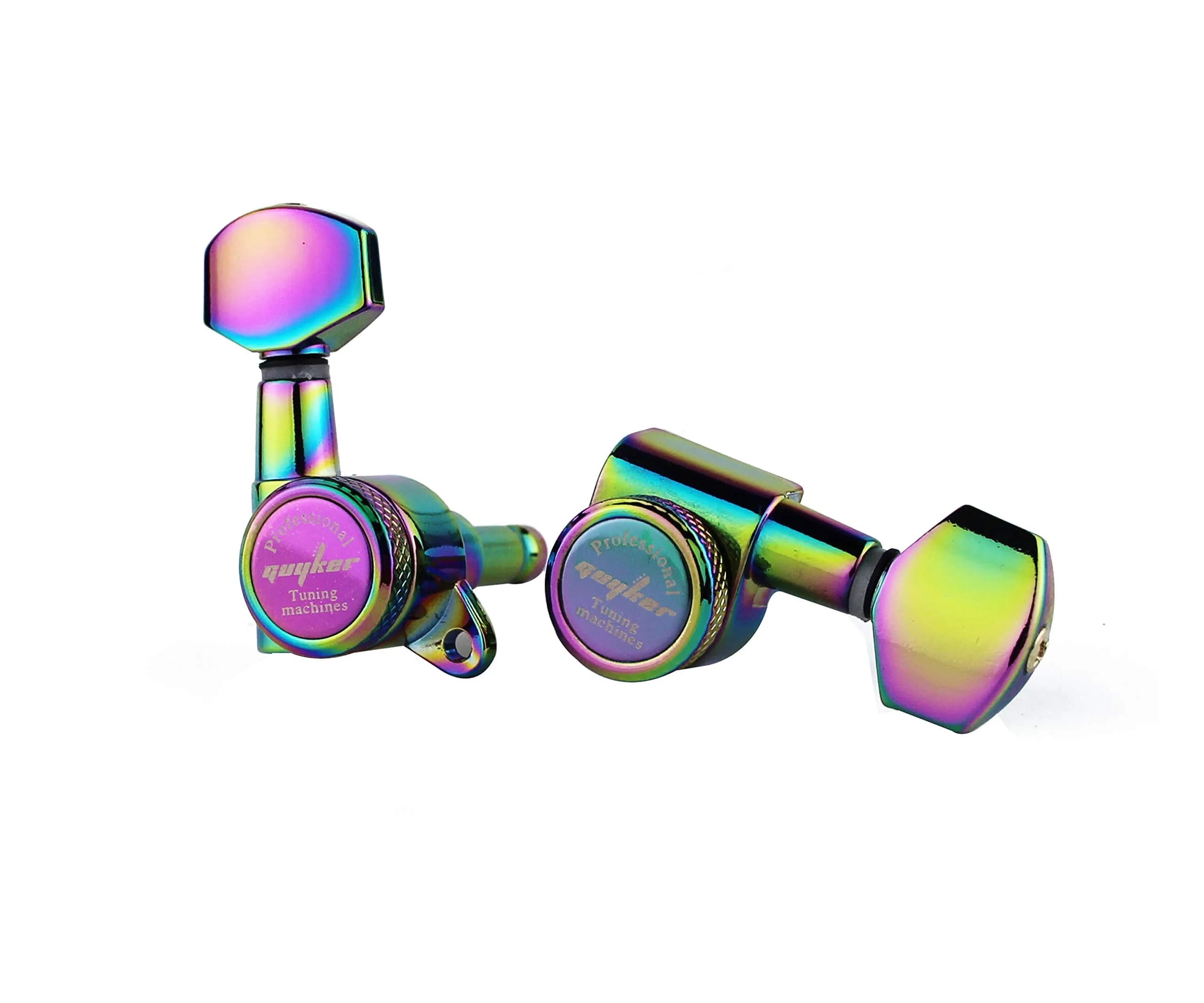 Guyker Chameleon Rainbow 3L + 3R Guitar Locking Tuners - 1:18 Ratio Machine Heads - view 4
