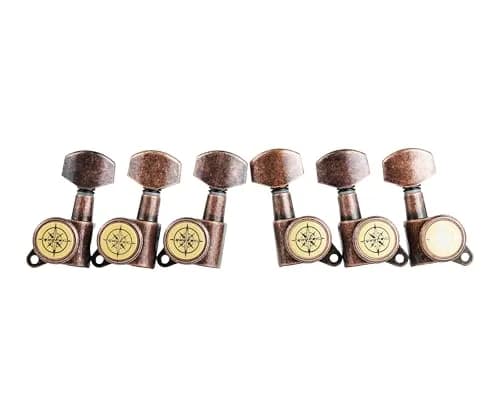 Guyker Guitar Locking Tuners (3L+3R) - 1:18 Ratio Machine Heads | Antique Bronze Finish thumbnail 2