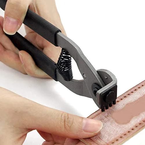 Terizger Leather Stitching Hole Punch Plier Clamp Cutter 4mm (4 Prong) | Heavy Duty Steel Tool for DIY Craft thumbnail 4