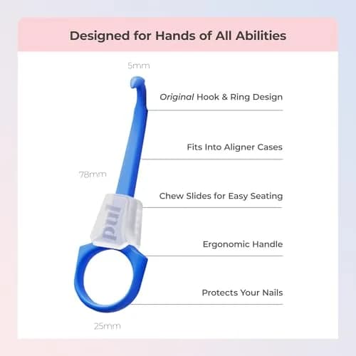 PUL 2-in-1 Aligner Removal Tool and Chewies for Invisalign, Retainers & Trays - Blue | Patented Hygienic Orthodontic Accessory thumbnail 4