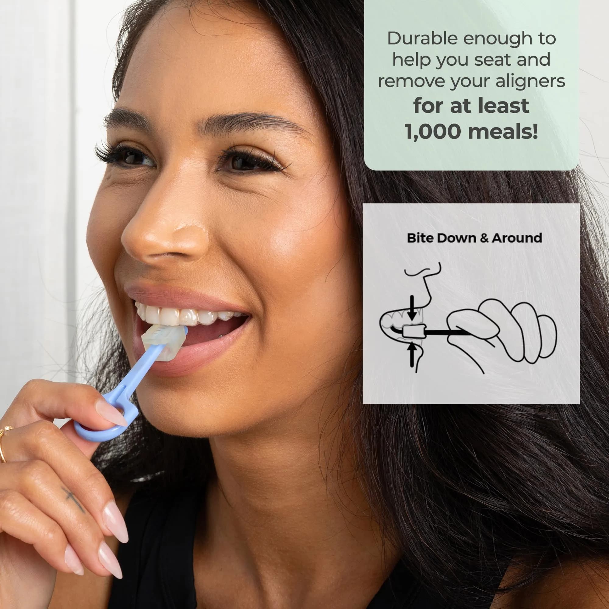 PUL 2-in-1 Aligner Removal Tool and Chewies for Invisalign, Retainers & Trays - Blue | Patented Hygienic Orthodontic Accessory - view 5