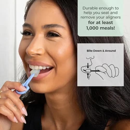 PUL 2-in-1 Aligner Removal Tool and Chewies for Invisalign, Retainers & Trays - Blue | Patented Hygienic Orthodontic Accessory thumbnail 5
