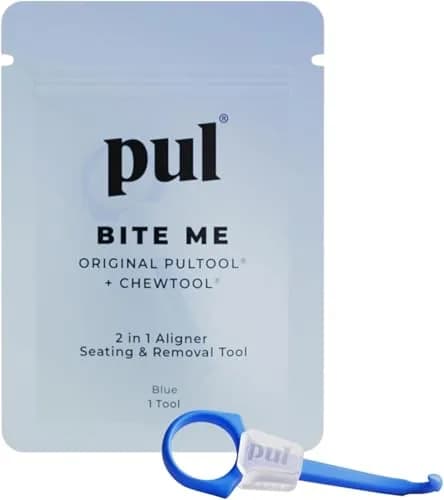 PUL 2-in-1 Aligner Removal Tool and Chewies for Invisalign, Retainers & Trays - Blue | Patented Hygienic Orthodontic Accessory thumbnail 1