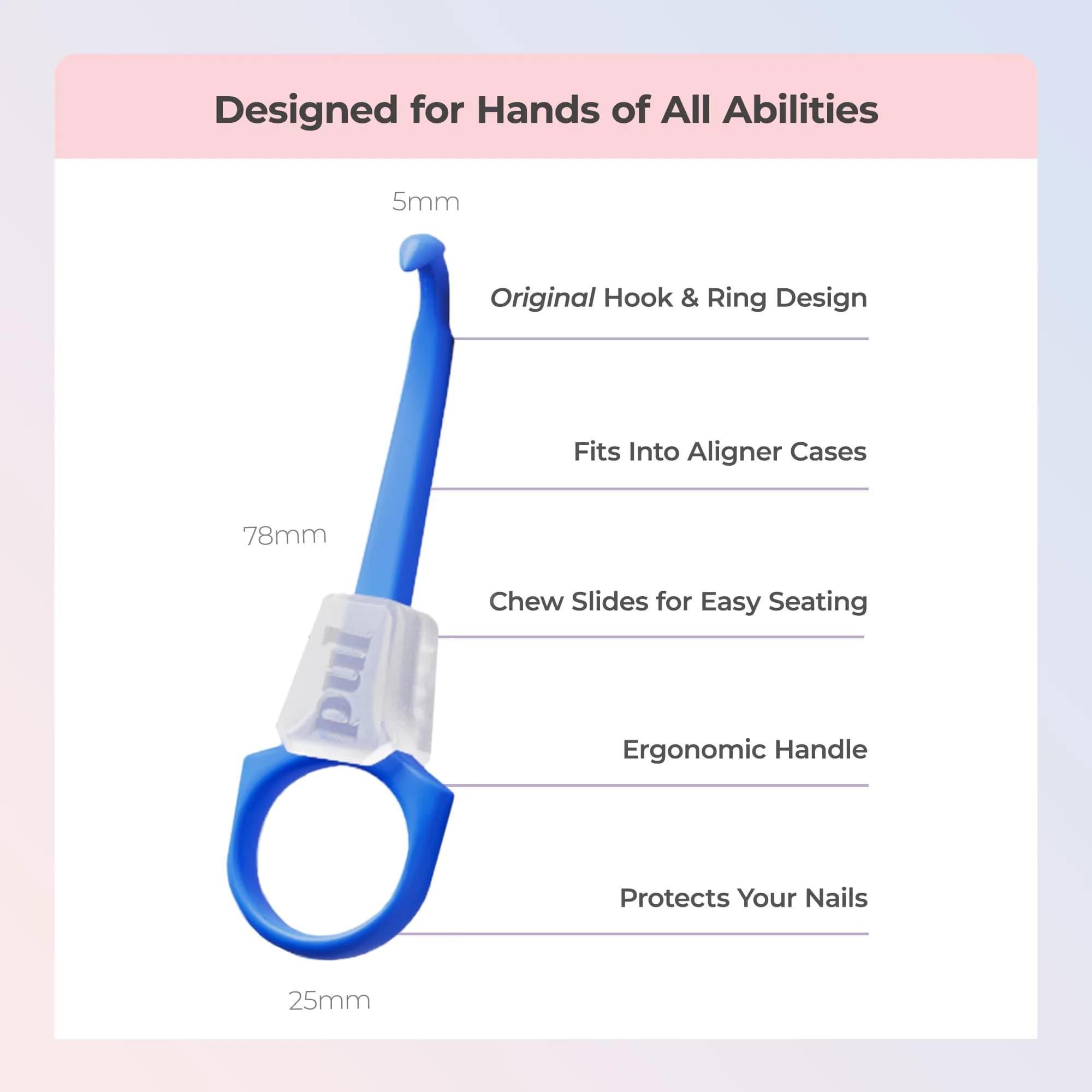 PUL 2-in-1 Aligner Removal Tool and Chewies for Invisalign, Retainers & Trays - Blue | Patented Hygienic Orthodontic Accessory - view 4