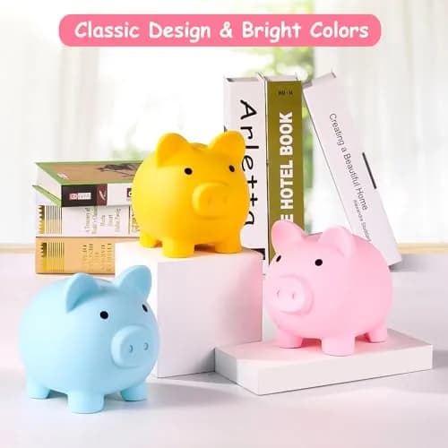 PJDRLLC Piggy Bank for Kids - Unbreakable Plastic Money Bank - Medium Size | Toddler Tough, Bright Colors, 2-7 Years thumbnail 5
