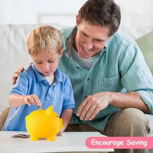 PJDRLLC Piggy Bank for Kids - Unbreakable Plastic Money Bank - Medium Size | Toddler Tough, Bright Colors, 2-7 Years thumbnail 3