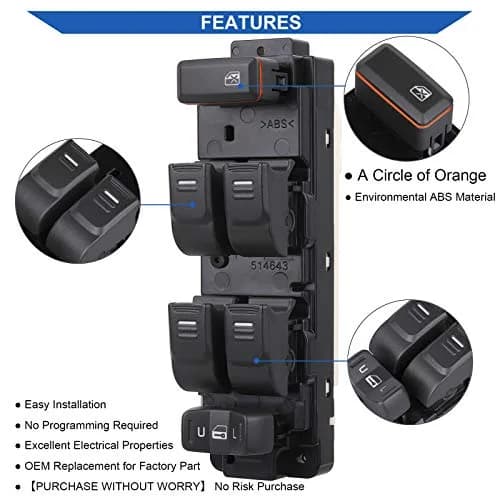 Obaee Driver Master Power Window Switch for Chevy Colorado GMC Canyon Hummer H3 H3T (Front Left Driver Side) thumbnail 5