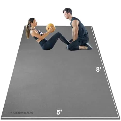 anngrowy 8' x 5' Exercise Mat | Extra Large Non-Slip Workout Floor Cover thumbnail 1