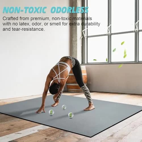 anngrowy 8' x 5' Exercise Mat | Extra Large Non-Slip Workout Floor Cover thumbnail 6