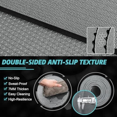 anngrowy 8' x 5' Exercise Mat | Extra Large Non-Slip Workout Floor Cover thumbnail 2
