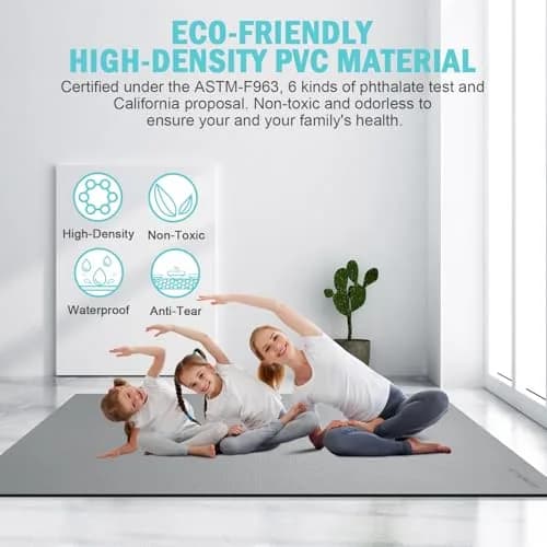 anngrowy 8' x 5' Exercise Mat | Extra Large Non-Slip Workout Floor Cover thumbnail 3