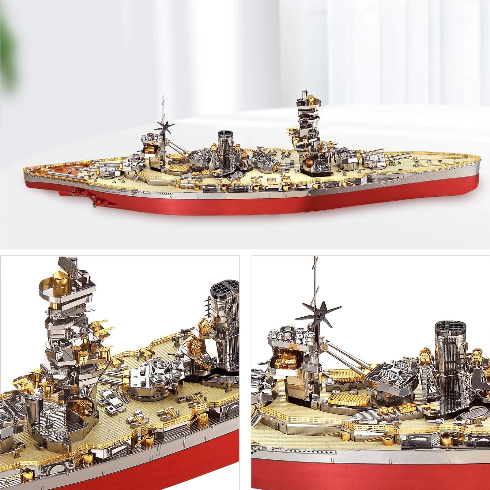 Piececool Fuso Battleship 3D Metal Puzzle Model Kit 330 Pcs | Challenging DIY Craft for Adults & Teens - view 2